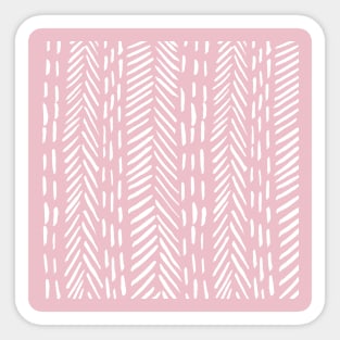 Abstract herringbone pattern - white and pink Sticker